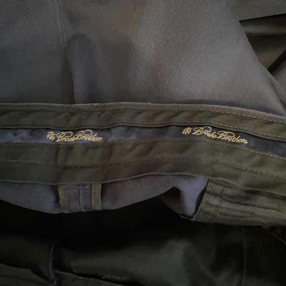 Brooks Brothers Men's Advantage Chino Clark Pants Solid Blue Flat Front 37 x 30 - Picture 3 of 4